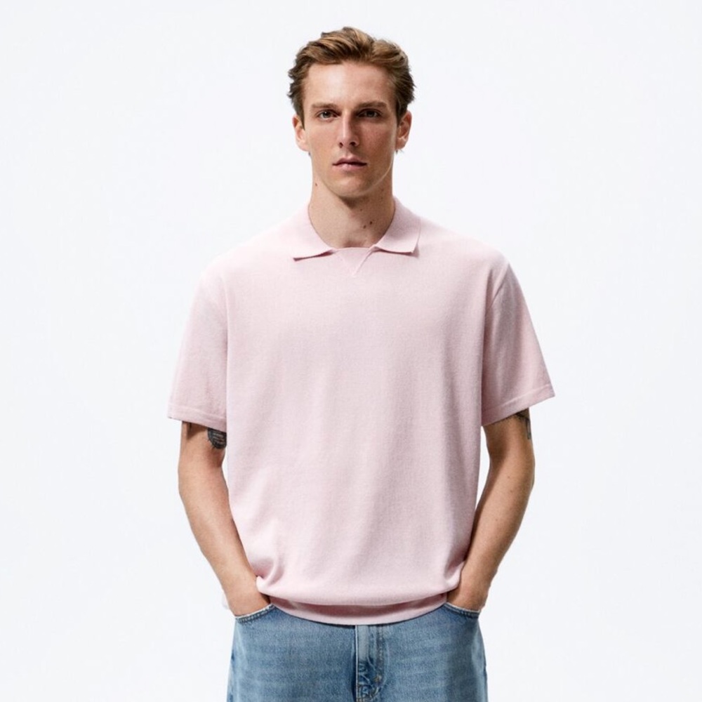 ZARA Knit Polo - Pink